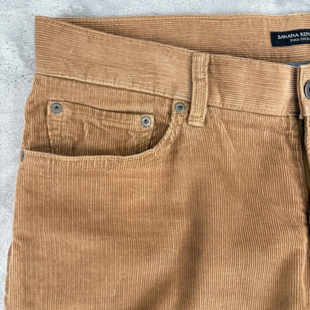 Banana‎ Republic Corduroy Pants Tan Pima Cotton Straight Men 34x30 Fits 35x30.5